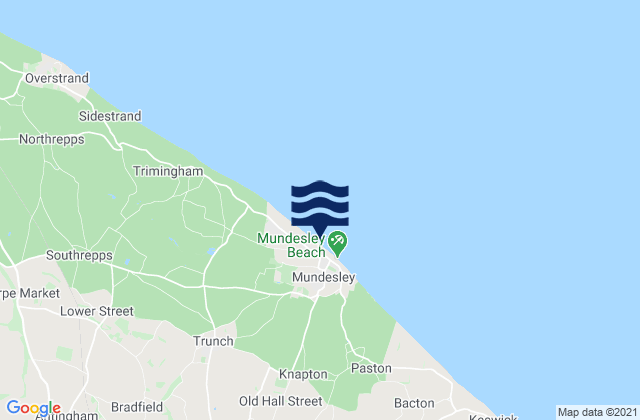 Mappa delle maree di Mundesley, United Kingdom