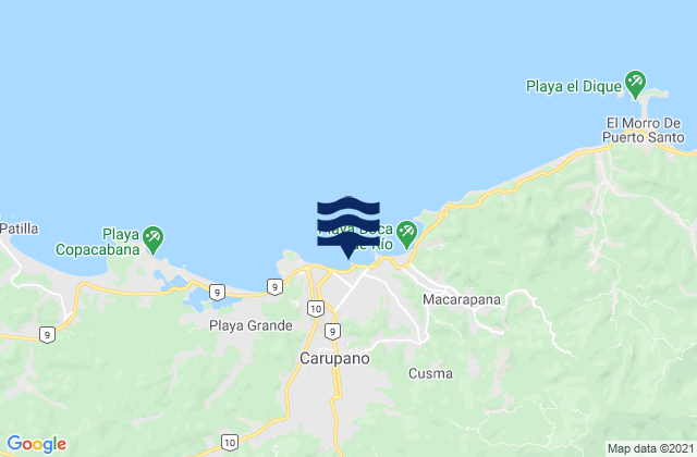 Mappa delle maree di Municipio Bermúdez, Venezuela