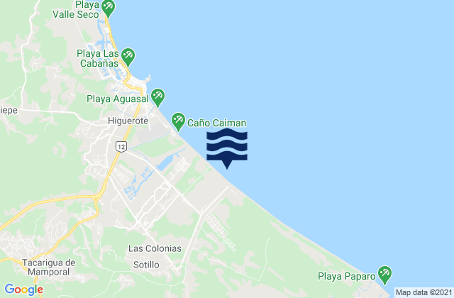 Mappa delle maree di Municipio Buroz, Venezuela
