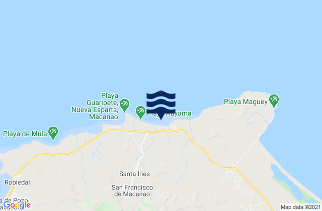 Mappa delle maree di Municipio Península de Macanao, Venezuela