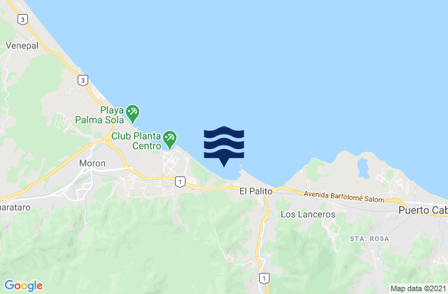 Mappa delle maree di Municipio Puerto Cabello, Venezuela