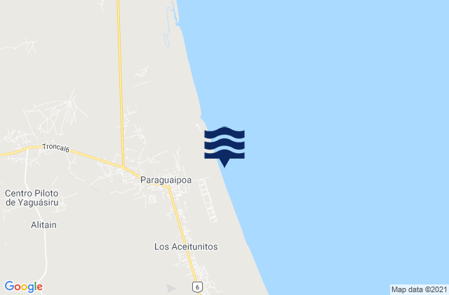 Mappa delle maree di Municipio Páez, Venezuela