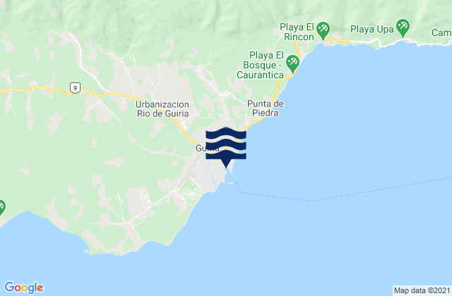 Mappa delle maree di Municipio Valdez, Venezuela