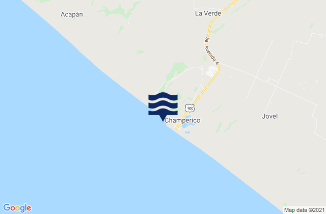 Mappa delle maree di Municipio de Champerico, Guatemala