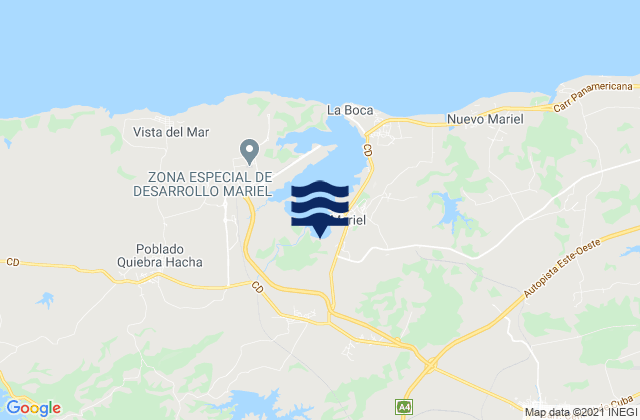 Mappa delle maree di Municipio de Guanajay, Cuba