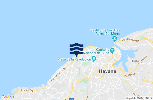 Mappa delle maree di Municipio de Marianao, Cuba