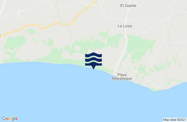Mappa delle maree di Municipio de Melena del Sur, Cuba