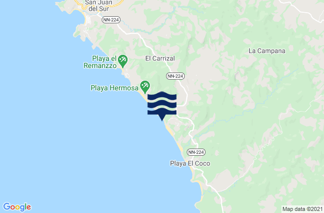 Mappa delle maree di Municipio de San Juan del Sur, Nicaragua
