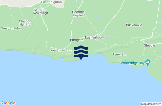 Mappa delle maree di Mupe Bay, United Kingdom