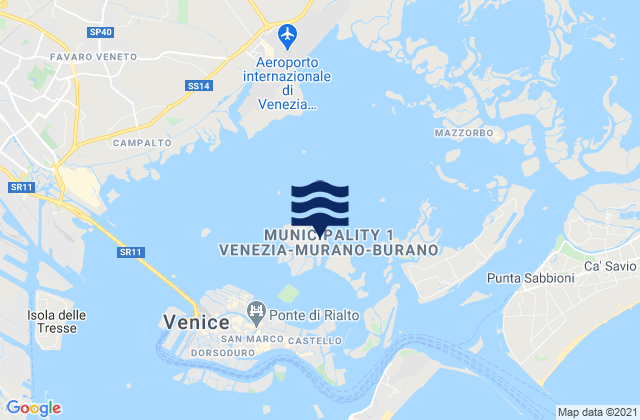 Mappa delle maree di Murano, Italy