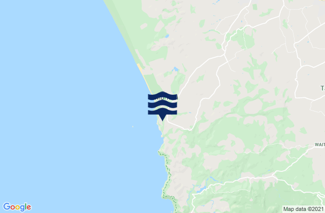 Mappa delle maree di Muriwai Beach Auckland, New Zealand