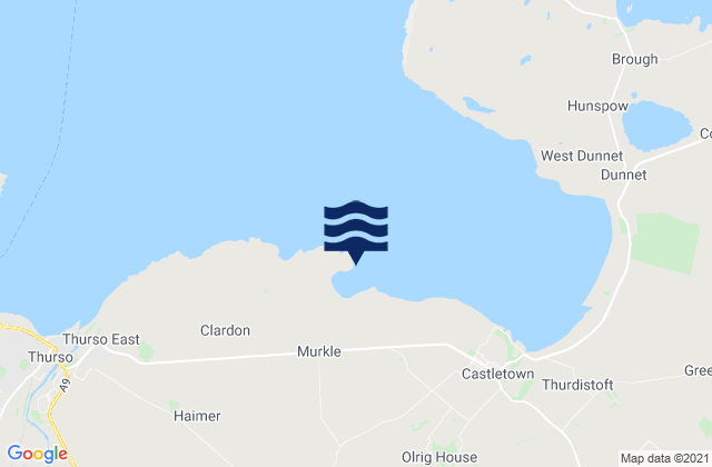 Mappa delle maree di Murkle Point, United Kingdom