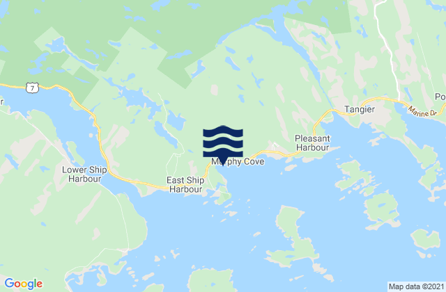 Mappa delle maree di Murphy Cove, Canada