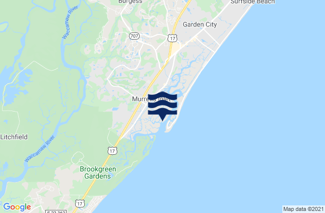 Mappa delle maree di Murrells Inlet, United States