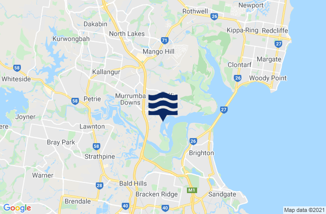 Mappa delle maree di Murrumba Downs, Australia