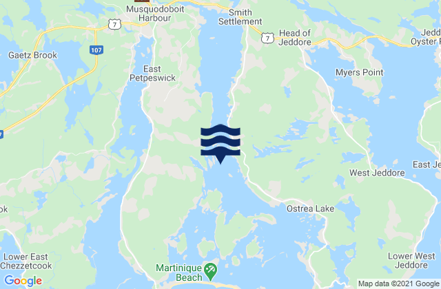 Mappa delle maree di Musquodoboit Harbour, Canada