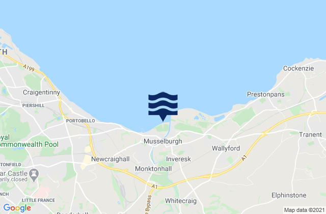 Mappa delle maree di Musselburgh, United Kingdom