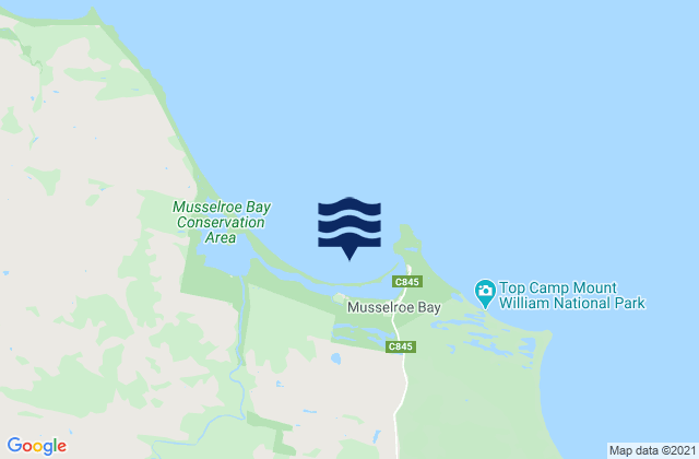 Mappa delle maree di Musselroe Bay, Australia