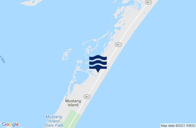 Mappa delle maree di Mustang Island, United States