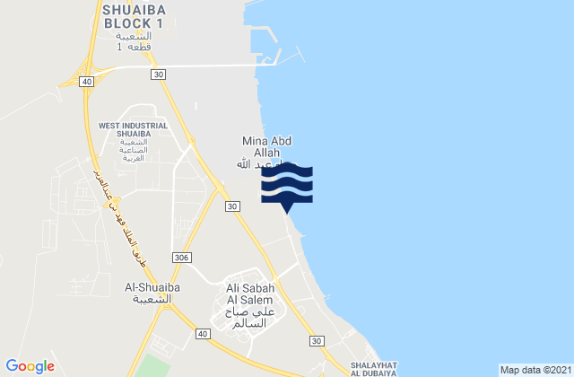 Mappa delle maree di Muḩāfaz̧at al Aḩmadī, Kuwait