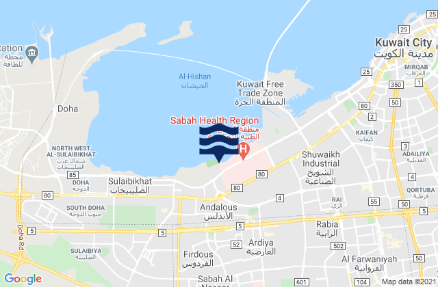 Mappa delle maree di Muḩāfaz̧at al Farwānīyah, Kuwait