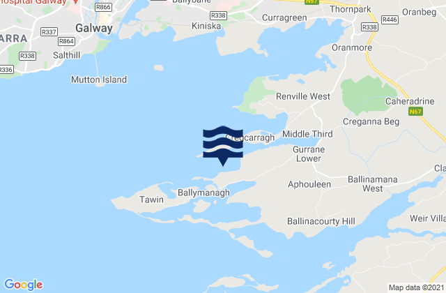 Mappa delle maree di Mweeloon Bay, Ireland