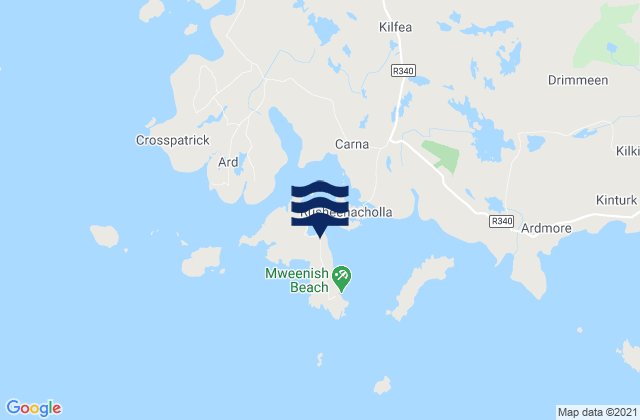 Mappa delle maree di Mweenish Island, Ireland