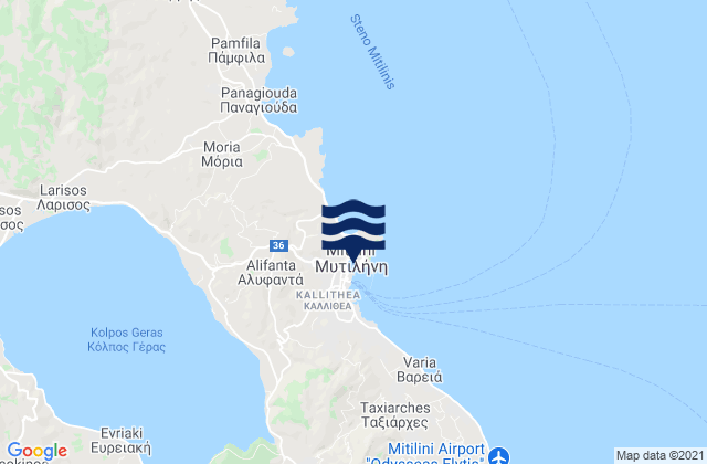 Mappa delle maree di Mytilene, Greece
