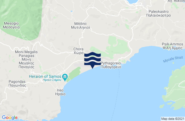 Mappa delle maree di Mytilinioí, Greece