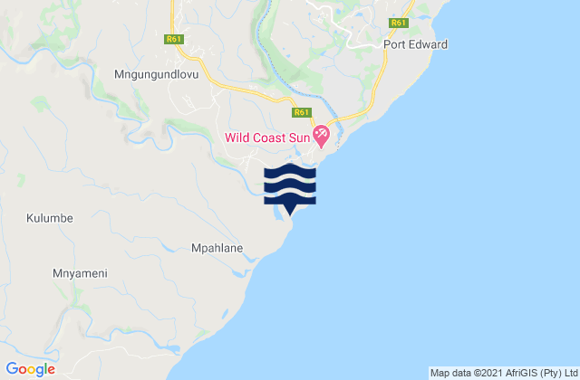 Mappa delle maree di Mzamba Beach, South Africa