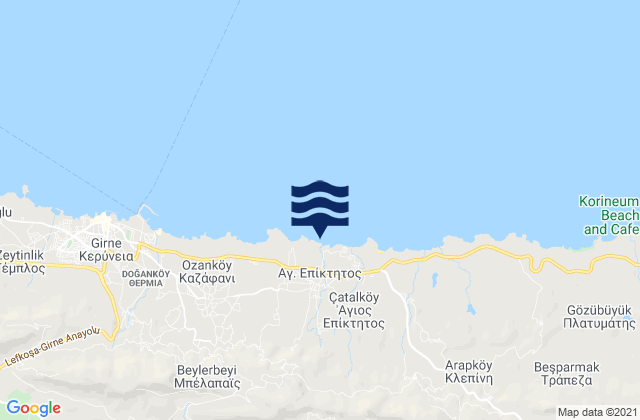 Mappa delle maree di Mándres, Cyprus