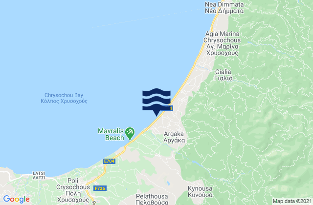 Mappa delle maree di Mélandra, Cyprus