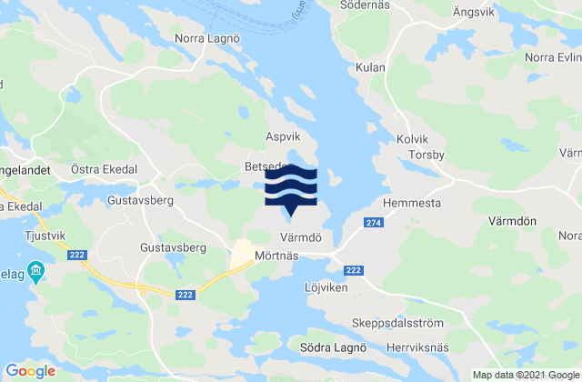Mappa delle maree di Mörtnäs, Sweden