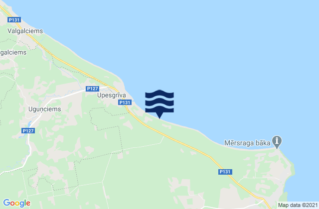 Mappa delle maree di Mērsraga Novads, Latvia