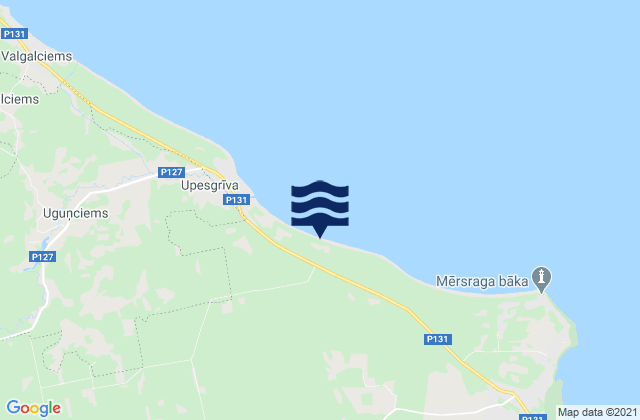 Mappa delle maree di Mērsraga novads, Latvia