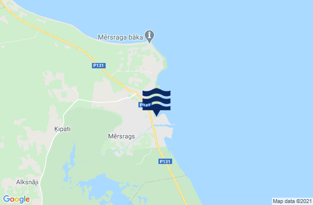Mappa delle maree di Mērsrags, Latvia