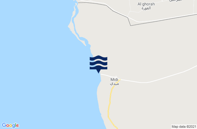 Mappa delle maree di Mīdī, Yemen