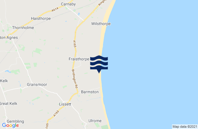Mappa delle maree di Nafferton, United Kingdom