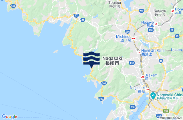 Mappa delle maree di Nagasaki-shi, Japan
