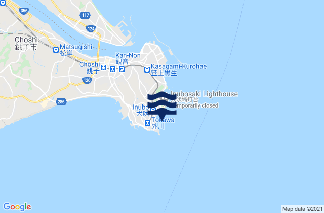 Mappa delle maree di Nagasaki Inubo Saki, Japan