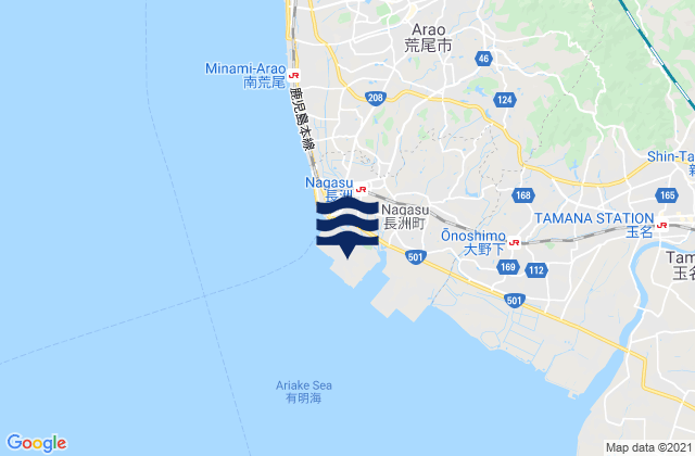 Mappa delle maree di Nagasu, Japan