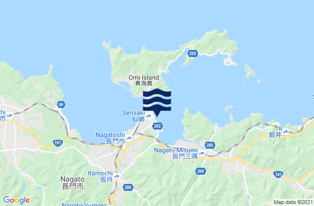 Mappa delle maree di Nagato, Japan