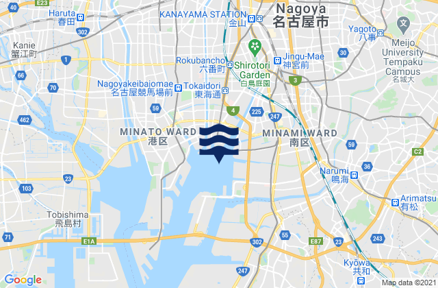 Mappa delle maree di Nagoya Ko Iseno Umi, Japan