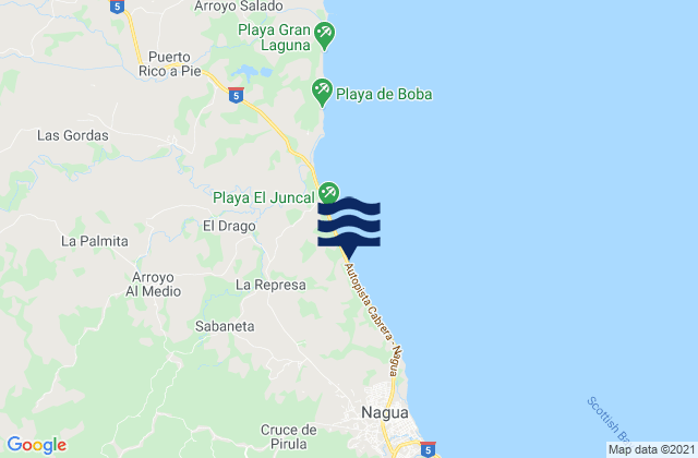 Mappa delle maree di Nagua, Dominican Republic