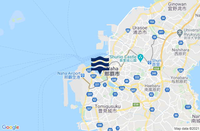 Mappa delle maree di Naha Ko, Japan