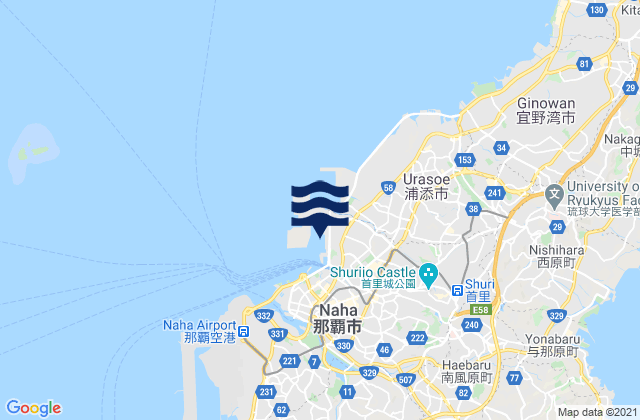 Mappa delle maree di Naha Shinkō, Japan