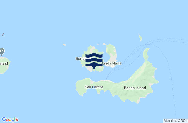 Mappa delle maree di Naira Banda Islands, Indonesia
