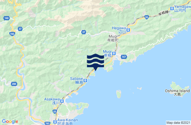 Mappa delle maree di Naka Gun, Japan
