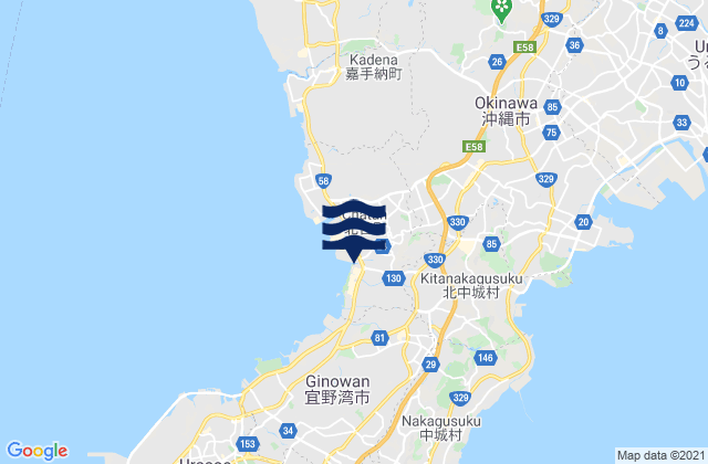 Mappa delle maree di Nakagami-gun, Japan
