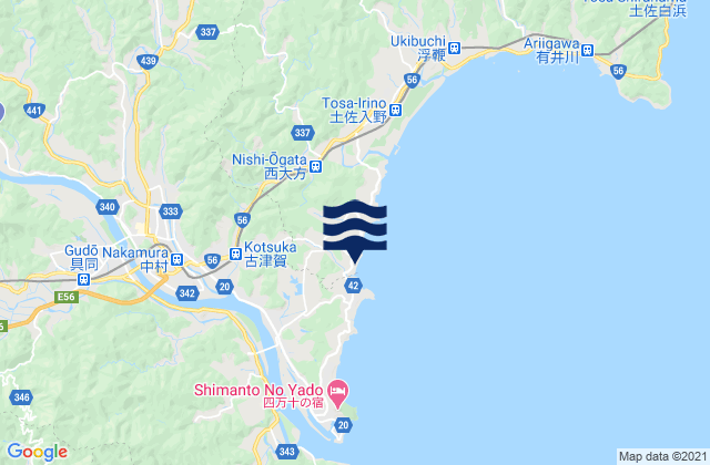 Mappa delle maree di Nakamura, Japan